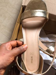 Max Gold Block Heels