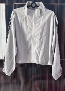 Light Gray Cropped Track Jacket