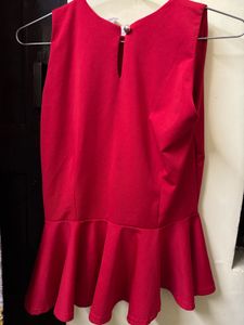 Chic Red Peplum Top