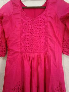 Pink Embroidered Kurta
