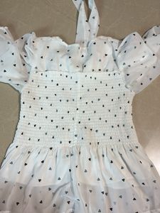 Heart Print Bow Top