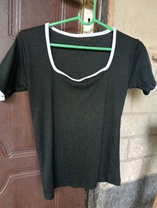 Black Colour Top with White Border