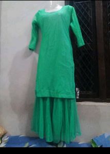 Green Kurta Plazo  Set