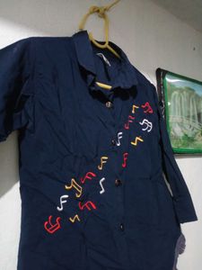 Shirt Top Navy Blue
