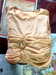 Elegant Beige Chiffon Dress