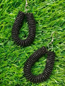 Black Bead Earrings