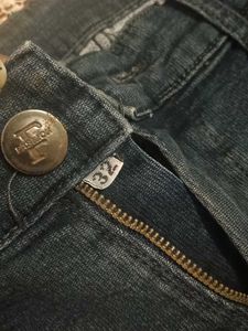 Vintage Dark Blue Men&#39;s jeans With Heavy Fade