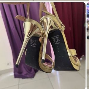 Zara Gold Heels