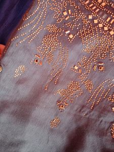 Party Wear Kurta With Plazo Grey Colour L Size