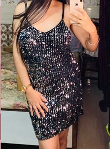 Sparkly Green Mini Dress