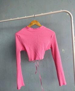 Backless Top With Rhinestones Details
