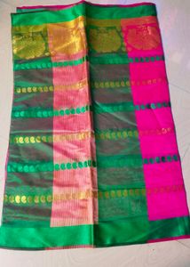 Beautiful Rose Colour Cotton Silk Saree