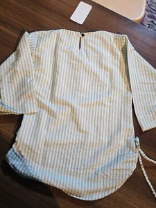 Striped Tunic with Lace Top