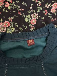 Teal tiered ruffle dress