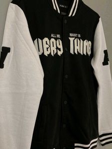 ZUDIO Unisex Premium Black Varsity jacket