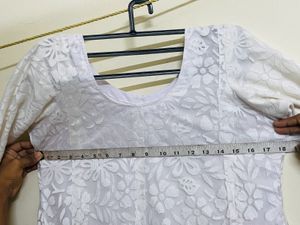 Elegant White Floral Lace Dress