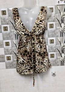 Animal Print Sleeveless Top