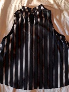 Striped Mock Neck Top