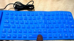 Flexible Rubber Keybord On Bed Typing