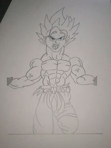 GOKU Hand Drawn Painting A4 Anime