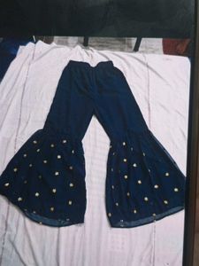 Navy Star Print Palazzo Pants