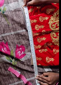 Red Bridal Lahanga Dupatta With Stitched Blouse