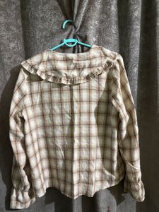 Cute Plaid Ruffle Blouse