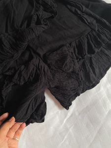 Black Ruffle Mini Skirt