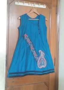 cotton silk embroidery fastive kurti