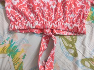Trendy Printed Crop Top from Zudio - Size M