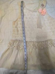 Cream Lace Dress with Flower Detail