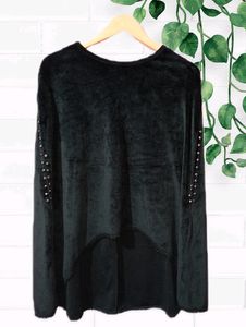 DEAL Black Velvet Ponchu For Women, Size : M
