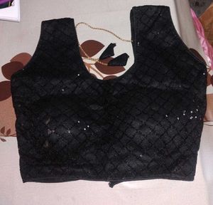 Elegant Black Sequin Blouse