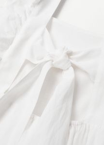 White Ethnic Embroidered Pure Cotton Dress