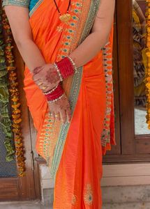 Elegant Orange Saree