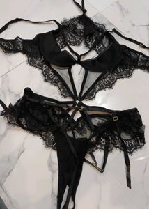 Black Lace Lingerie Set 38 to 40