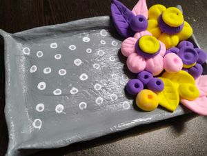 Handcrafted Clay Floral Trinket Dish