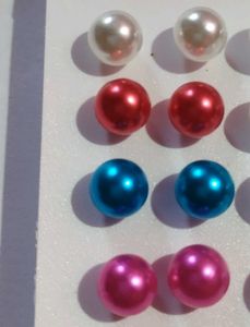 Colorful Pearl Stud Earrings