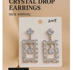 White Silver Shine Earrings | Lightweight | Daily
