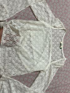 White Sheer Bell sleeves Top 🫶🏻✨