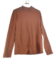 Brown Mock Neck Top