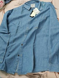 cotton linen blue smart shirt new