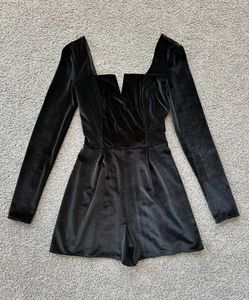 Black Velvet Playsuit