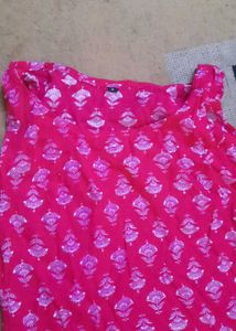 Pink Printed Kurta Size- Small