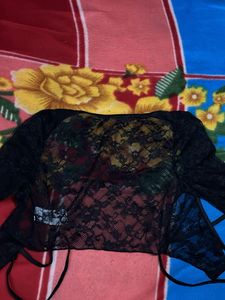 Black Lace Long Sleeve Top