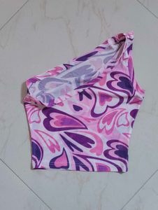 Upcycled Urbanic One-Shoulder Crop Top