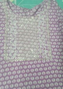 Embroidered Lavender Kurta