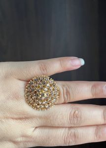 Gold Cluster Stone Cocktail Ring