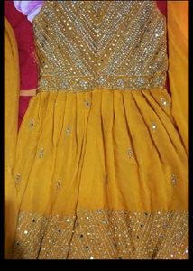 beautiful sarara set haldi wear