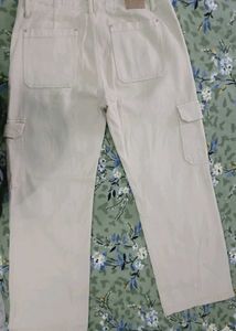 Trendy Wide Leg (Flared From Bottom ) Beige Cargo